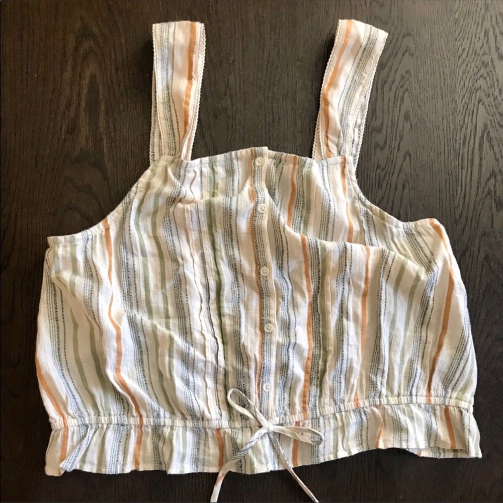 BP: Pintucked Tie Hem Tank Top